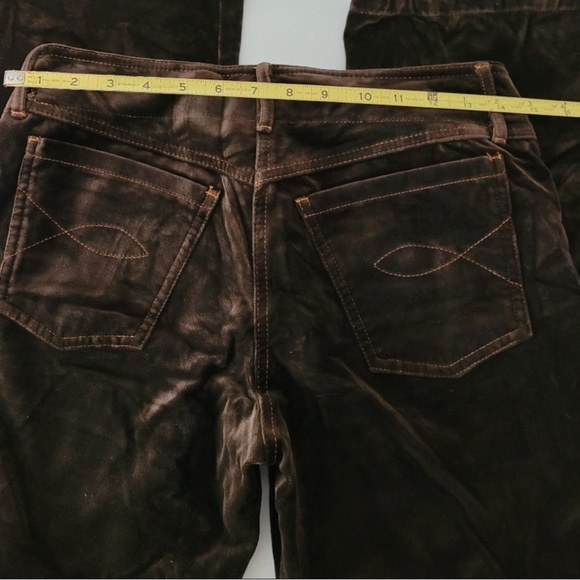 BCBG MAXAZRIA Mid-Rise Boyfriend Dark Brown Corduroy Pants Size 8 - Picture 6 of 7